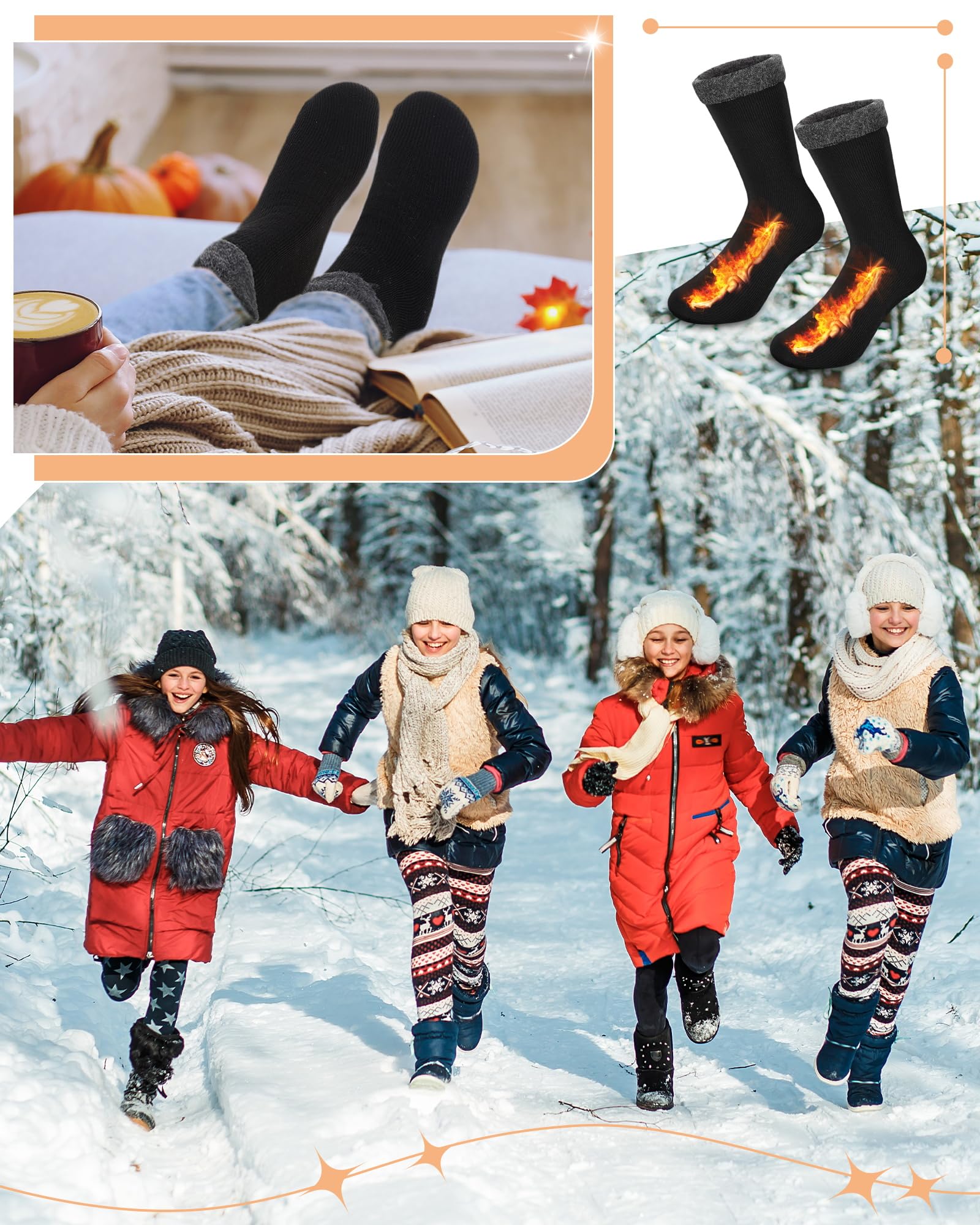 72 Pairs Thermal Socks Bulk - Thick Winter Socks for Men & Women - Unisex One Size - Warm Wool Blend for Cold Weather - Perfect for Homeless Care Packages, Outdoor Activities & Daily Winter Wear