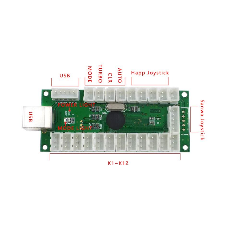 SJJX Zero Delay USB Encoder Arcade Joystick Kit - DIY Game Controller for PC, Raspberry Pi, Retropie & MAME | Perfect for Home Arcade, Gaming Consoles & DIY Projects