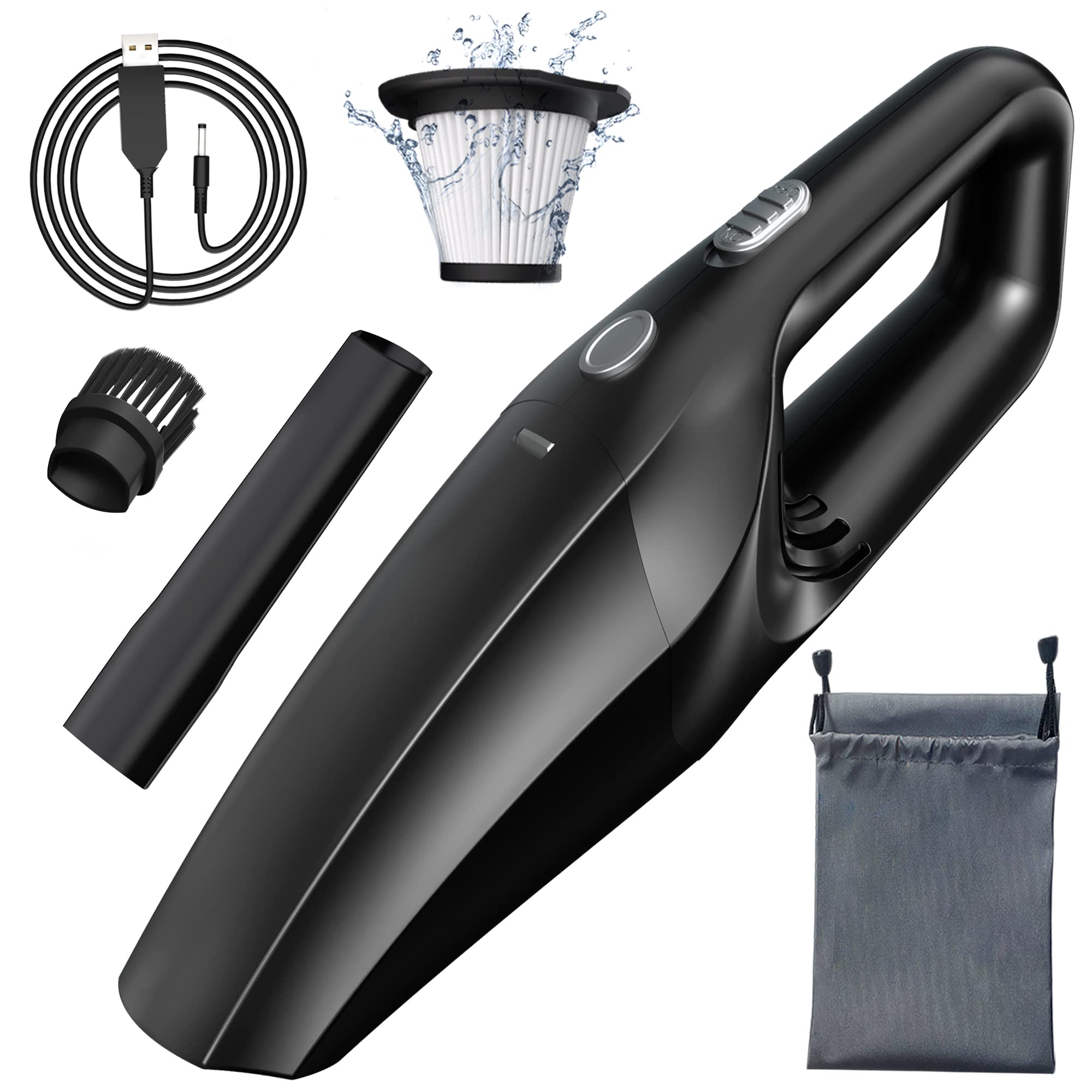 TEMOLA Cordless Handheld Vacuum Cleaner - Portable Mini Vacuum for Car, Pet Hair, Home & Office - HEPA Filter, Lightweight & Powerful - Perfect for Car Cleaning, Pet Hair Removal & Quick Home/Office Messes