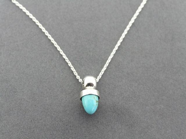 Turquoise Acorn Pendant Necklace for Women - Elegant Bohemian Jewelry Gift for Nature Lovers | Perfect for Casual Wear, Date Nights & Special Occasions