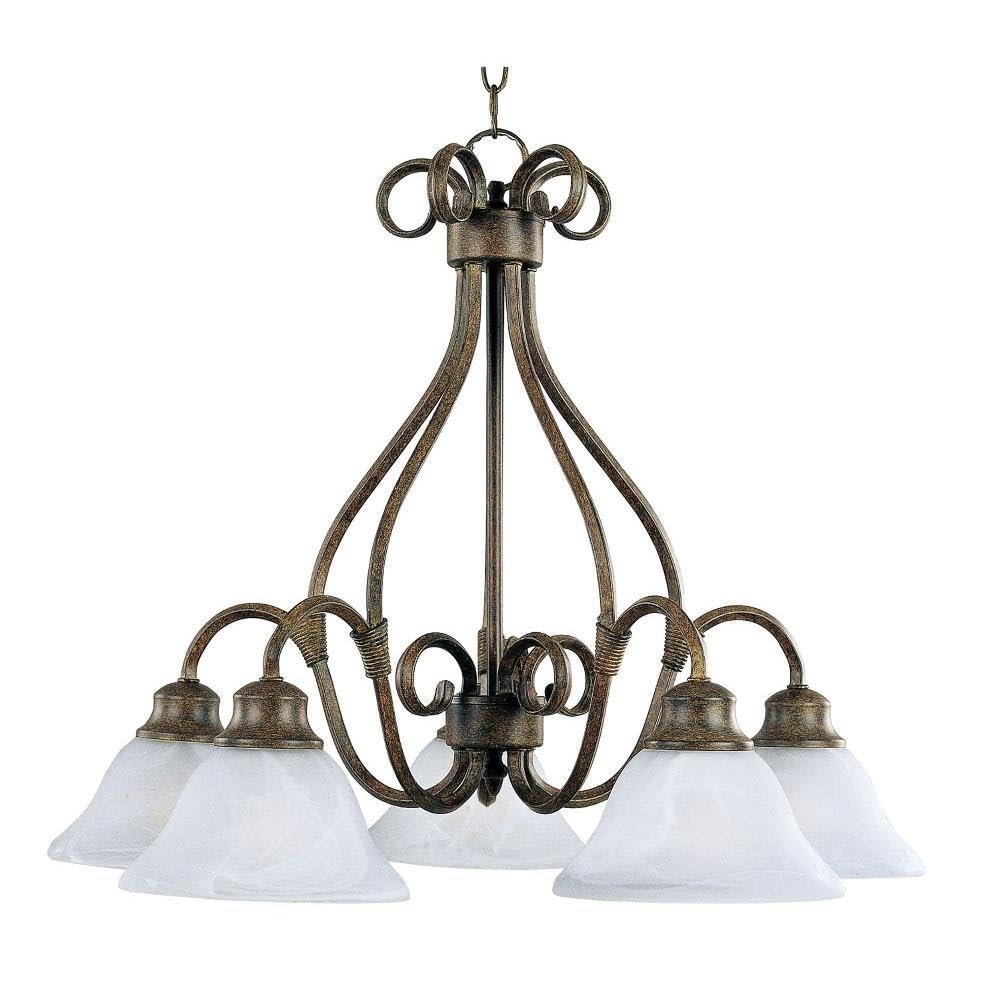 Maxim Pacific 5-Light Traditional Chandelier - Flush Mount Ceiling Light Fixture for Dining Room, Bedroom & Living Room - Elegant Lighting Solution for Home Decor