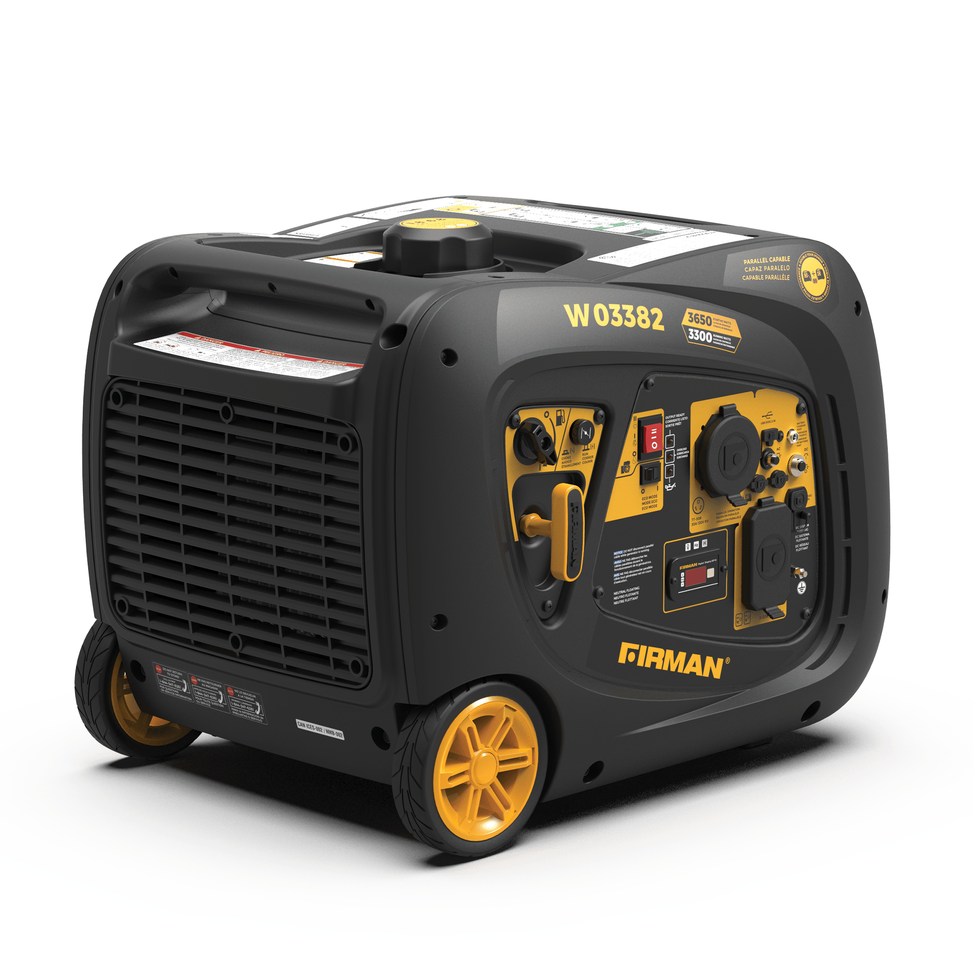 3650W Portable Inverter Generator with Electric Start - Quiet, Reliable Power for Camping, RV Trips & Home Backup