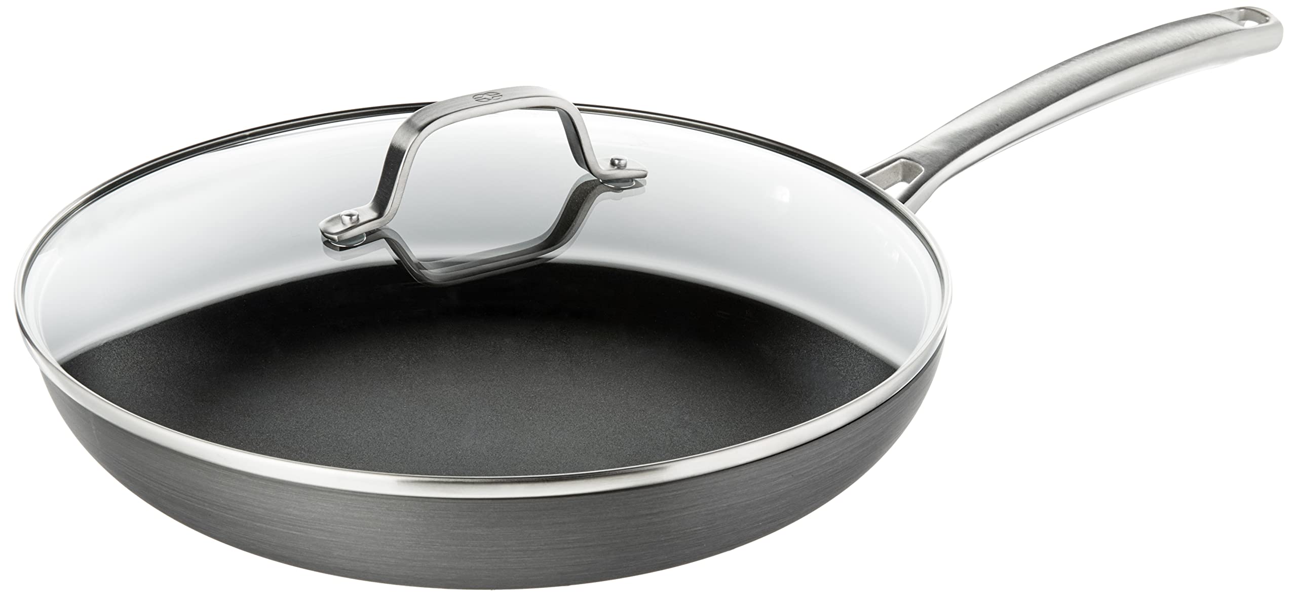 Calphalon Nonstick Frying Pan with Lid - 12-Inch Grey Cookware Set, Stay-Cool Handles & Dishwasher Safe - Perfect for Sautéing, Frying Eggs & Pancakes