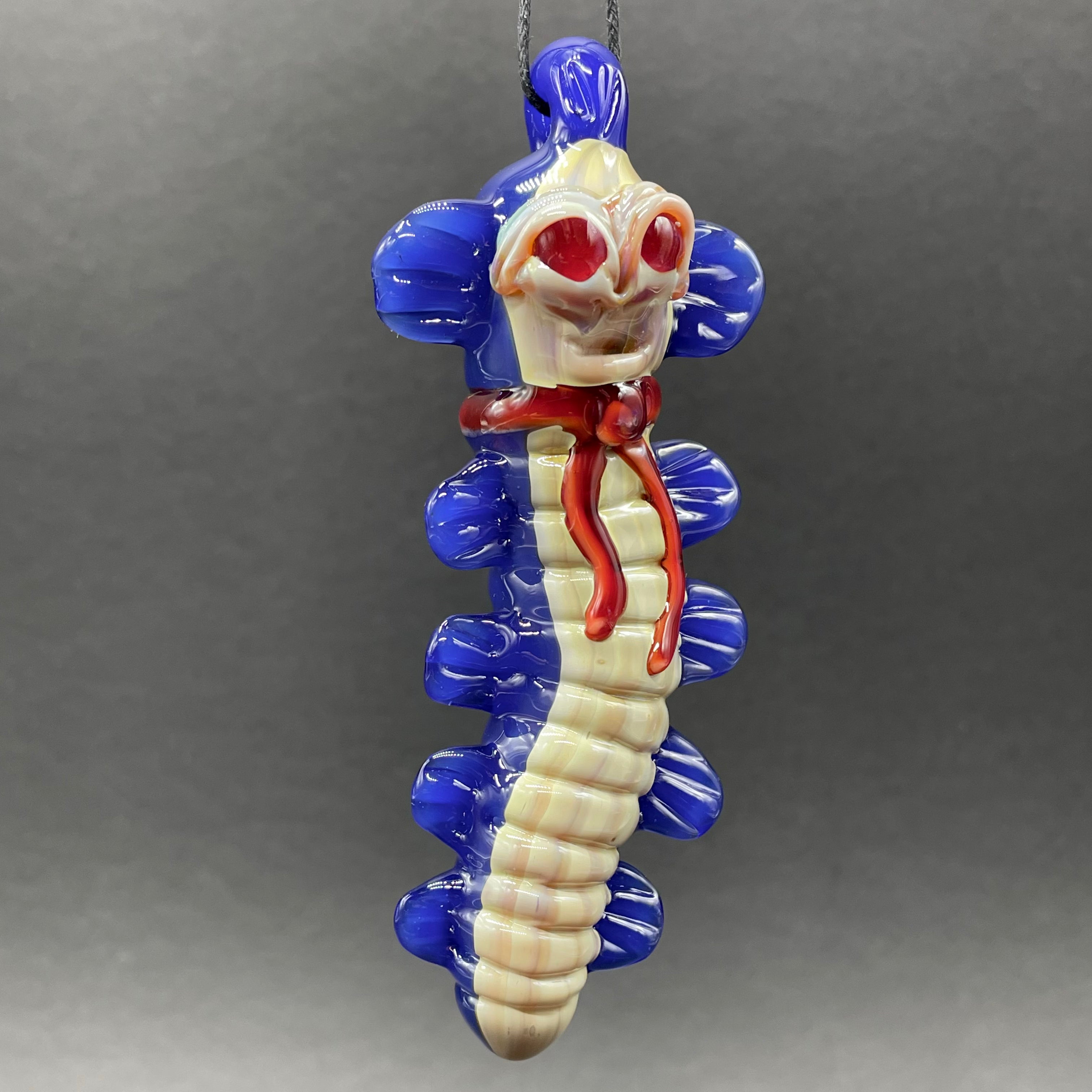 Labyrinth Worm Pendant Necklace - Unique Gothic Jewelry for Women, Handmade Silver Plated Charm for Cosplay, Halloween, and Alternative Fashion