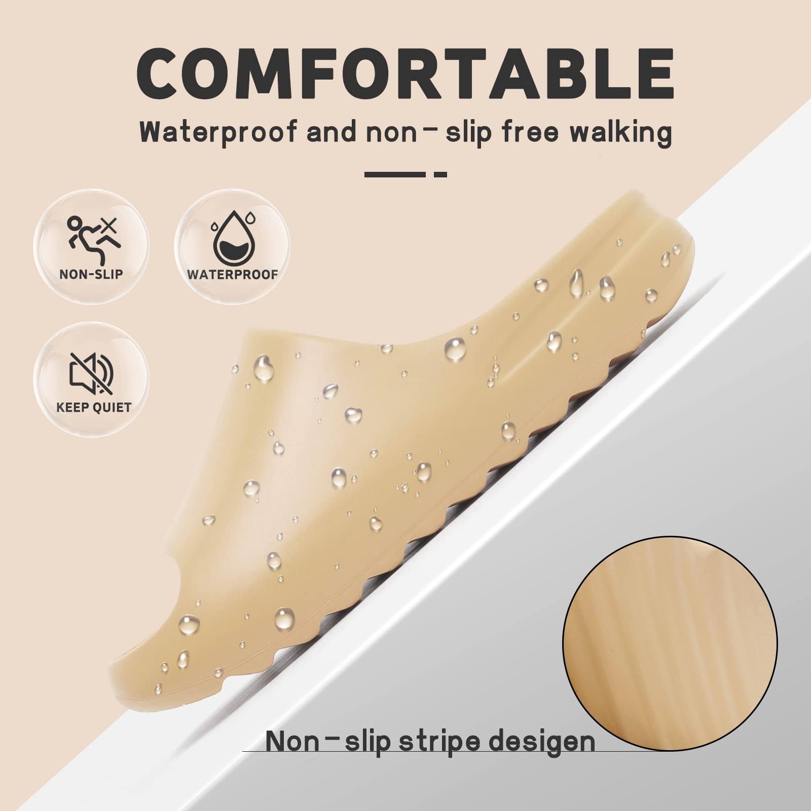 EVA Anti-Slip Cloud Slippers for Women & Men - Lightweight Platform Pillow Slides, Open Toe Shower Sandals for Indoor/Outdoor Use | Perfect for Spa, Home, Beach & Poolside Relaxation