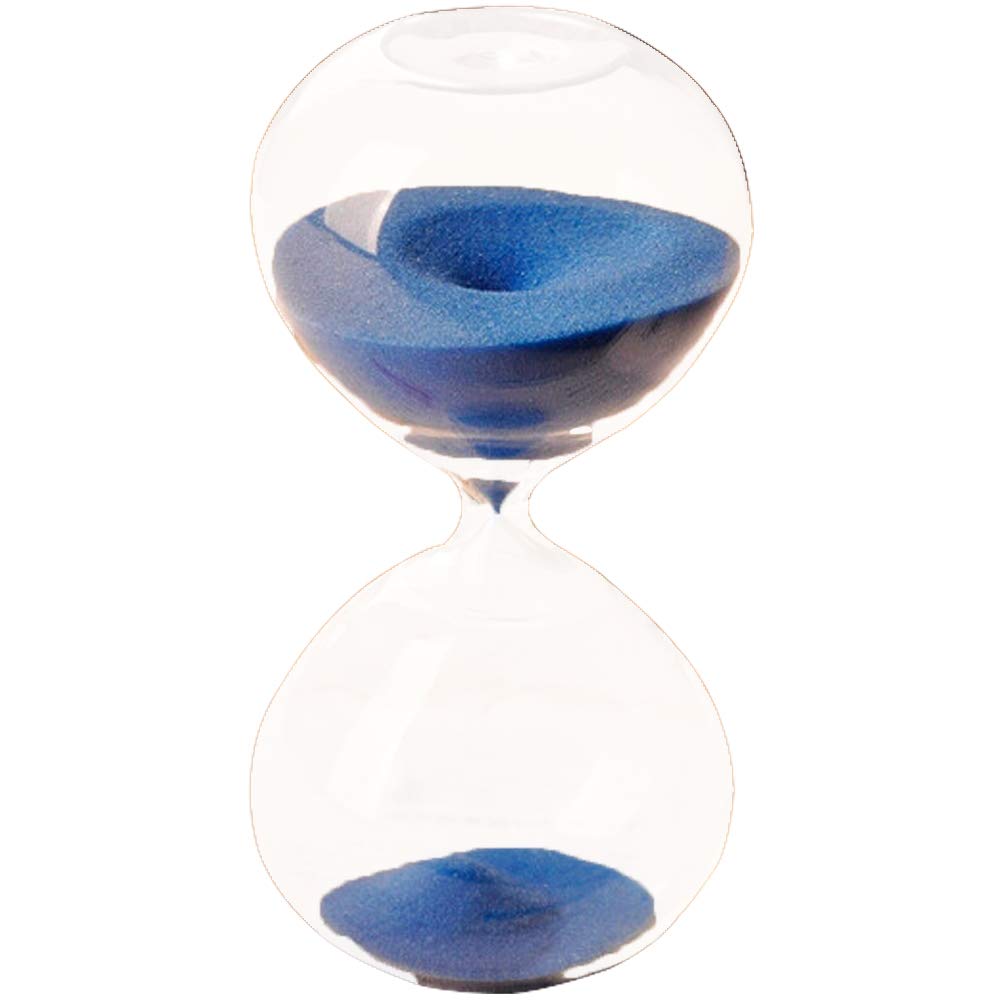 GracesDawn 15 Minute Blue Sand Hourglass - Elegant Transparent Glass Timer for Home Office Decor, Meditation Tool & Unique Gift Idea for Birthdays, Weddings & Special Occasions