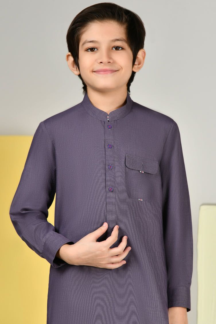 Stylish Blended Purple Kurta Trouser Set by J. Junaid Jamshed | Traditional Pakistani Outfit for Men | Perfect for Eid, Weddings & Special Occasions
