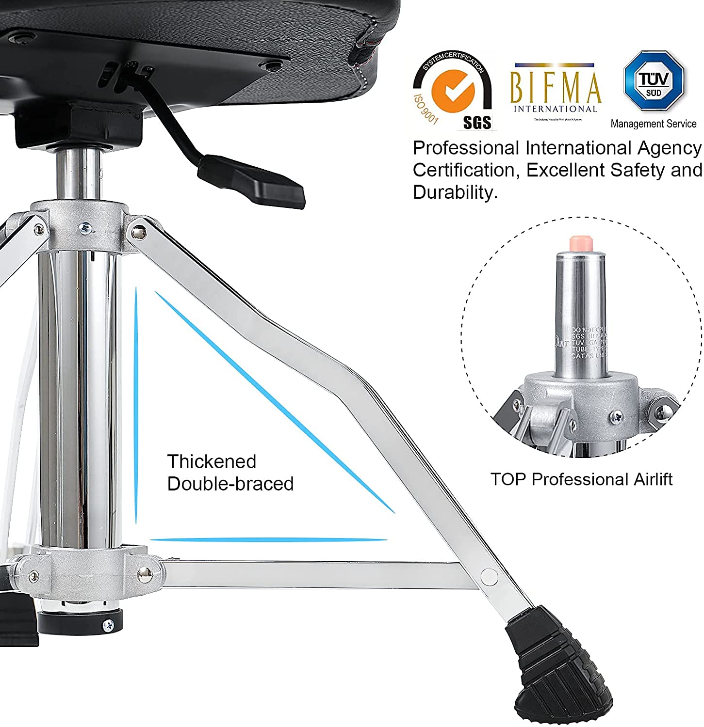 Premium Hydraulic Drum Throne with Backrest - 4.7