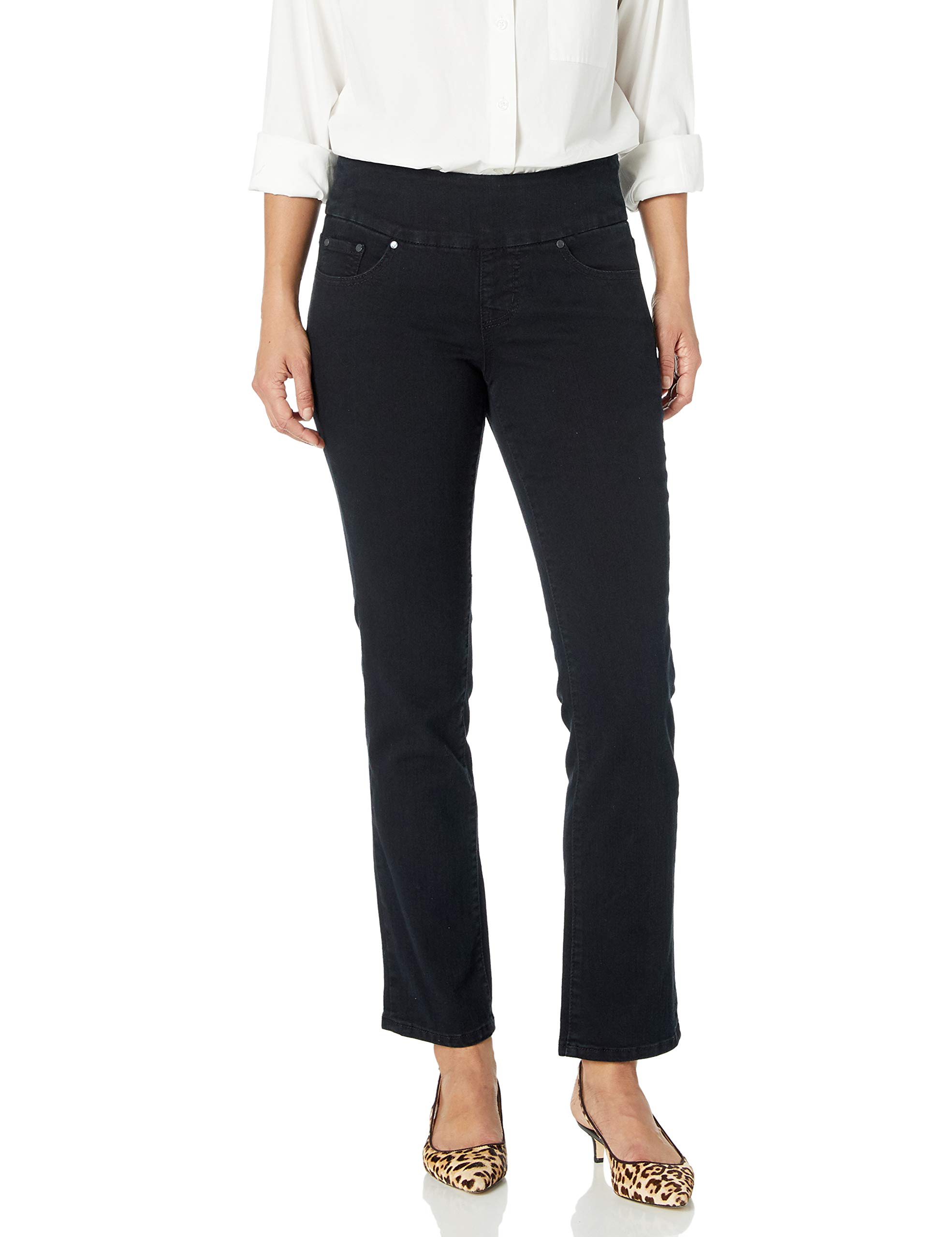 Jag Jeans Women's Petite Peri Mid Rise Straight Leg Pull-on Jeans - Comfortable Stretch Denim Pants for Work, Casual & Everyday Wear