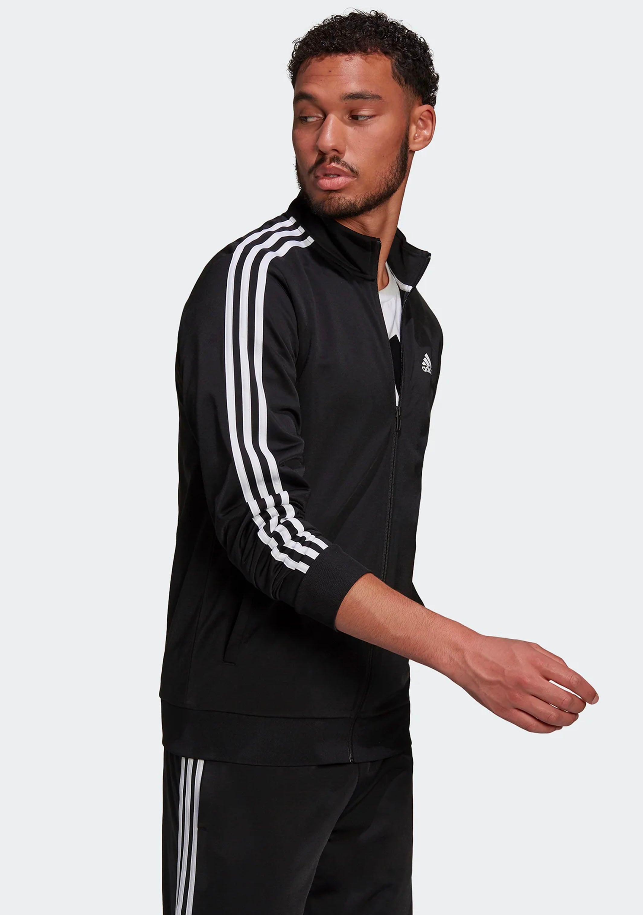 Adidas Men's Warm Up Tricot Jacket - Black | Lightweight Running Jacket for Training & Gym | Perfect for Jogging, Workouts & Outdoor Sports
