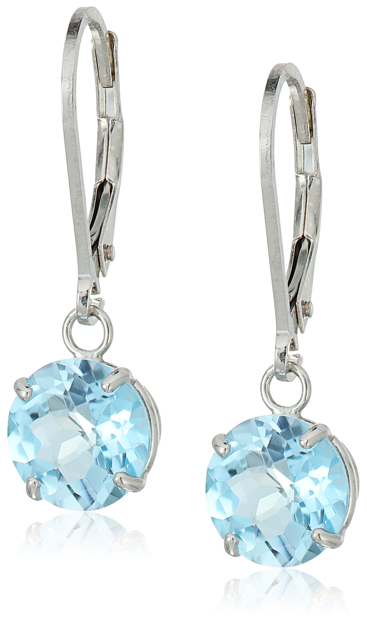 925 Sterling Silver 8mm Round Birthstone Leverback Earrings for Women - Elegant Jewelry Gift for Birthday, Anniversary & Special Occasions