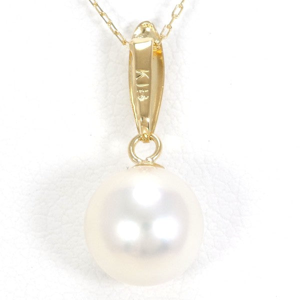 18K Yellow Gold Pearl Necklace for Women - Elegant Bridal Jewelry, Wedding Gift, Anniversary Present, Party Accessory