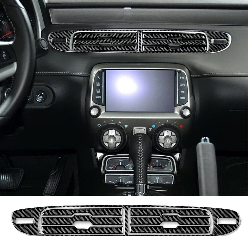17-Piece Carbon Fiber Center Console Sticker Trim Kit for 2010-2015 Camaro - Interior Accessories Upgrade Set (Excluding GPS) - Perfect for Car Enthusiasts & Customization Projects