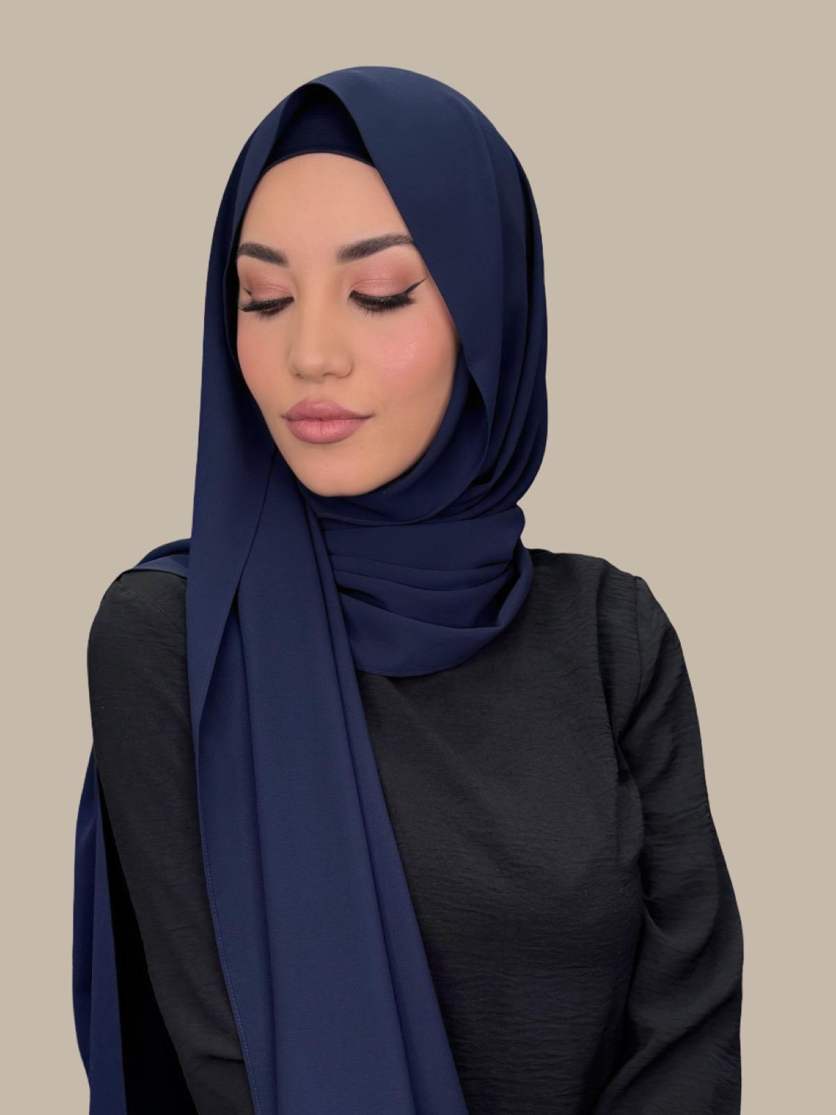 Elegant Dark Slate Chiffon Hijab Set - Perfect for Daily Wear, Special Occasions & Modest Fashion