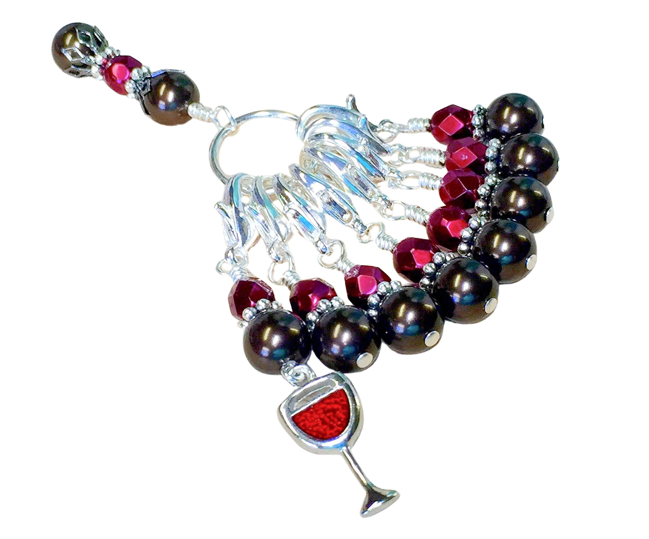 Premium Stitch Markers for Knitting & Crochet - Perfect Gift for Wine Lovers - Essential Tools for Yarn Crafts & DIY Projects