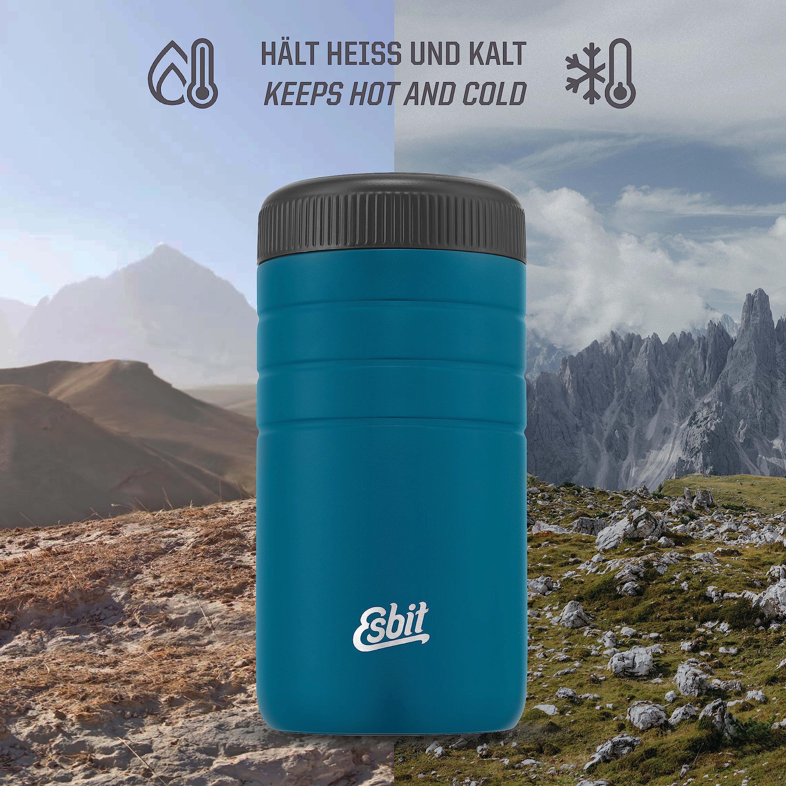Esbit Majoris 550ml Stainless Steel Thermal Food Container - Keeps Meals Hot & Cold for Hours - Perfect for Camping, Hiking, Picnics & Office Lunch