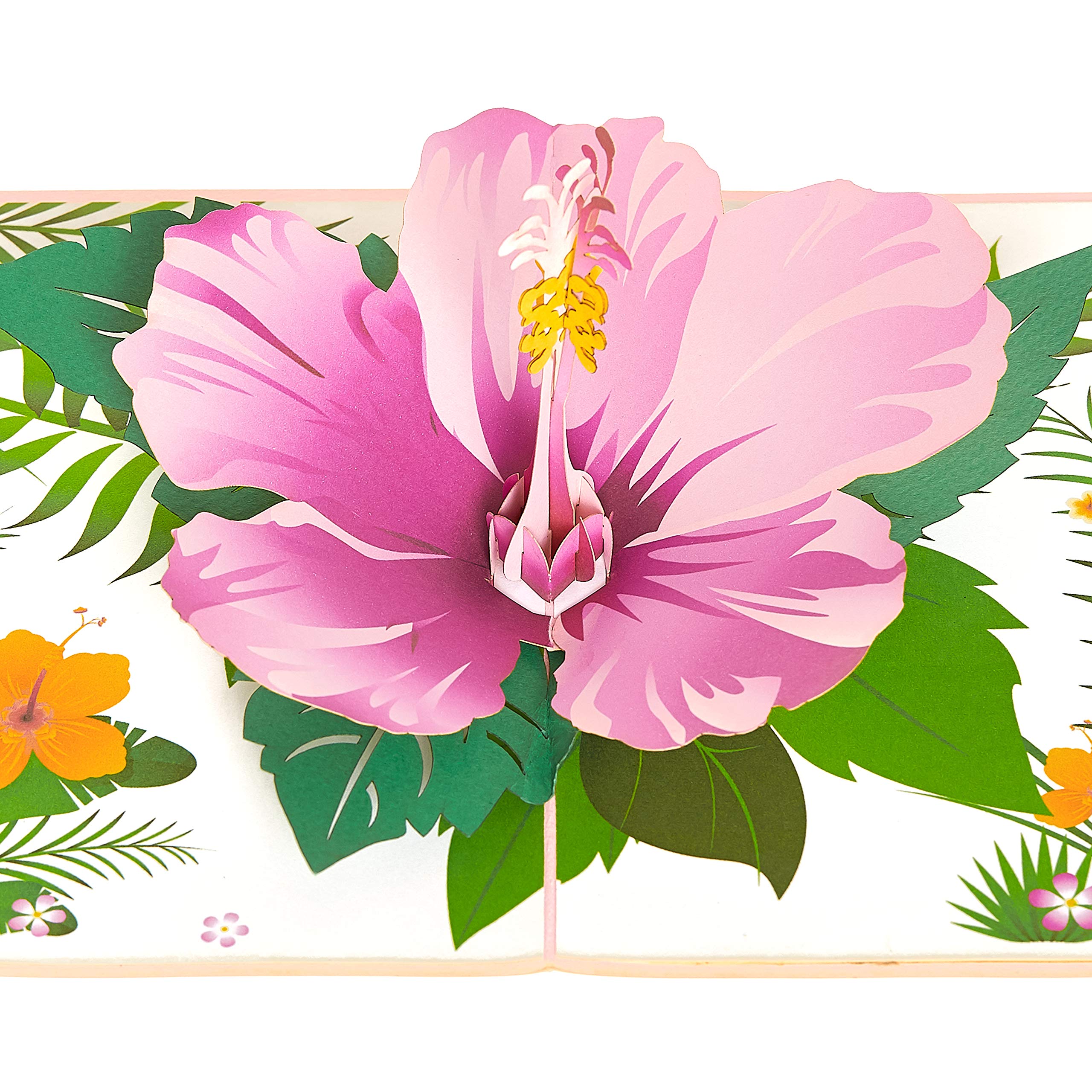 4x7 Hibiscus Pop Up Greeting Card - Handmade Blank Flower Card for Birthdays, Mother's Day, Hawaii Gifts for Women | Perfect for Any Occasion, Wedding Invitations & Thank You Cards