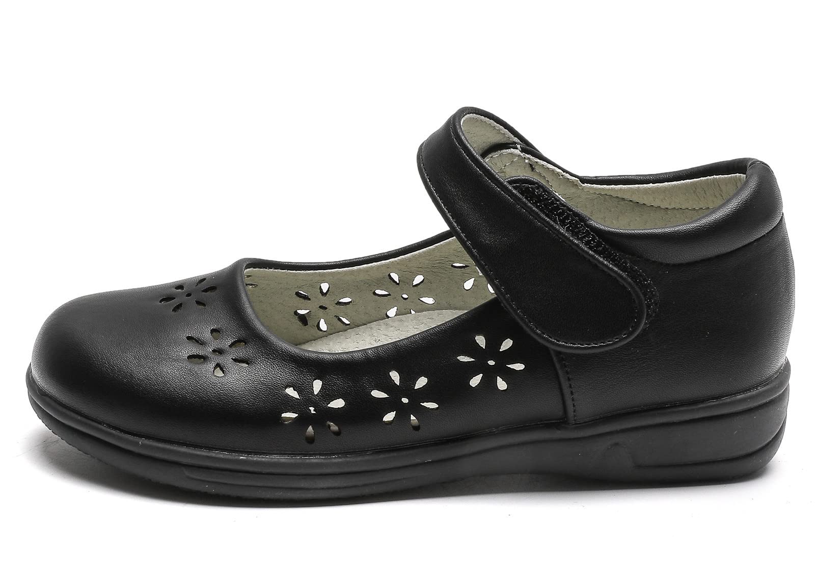 KKDOM Girls Mary Jane School Shoes - Comfortable Flats for Toddler & Kids - Perfect for Uniform & Dress
