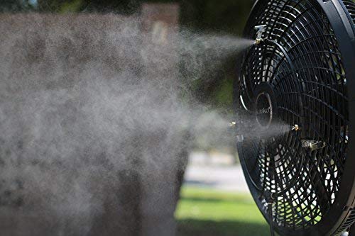 AZCOOLMIST 12 Inch Misting Fan Ring with 4 Nozzles - High Performance Cooling Fan Accessory for Outdoor Patio, Poolside, and Backyard Use - Made in USA