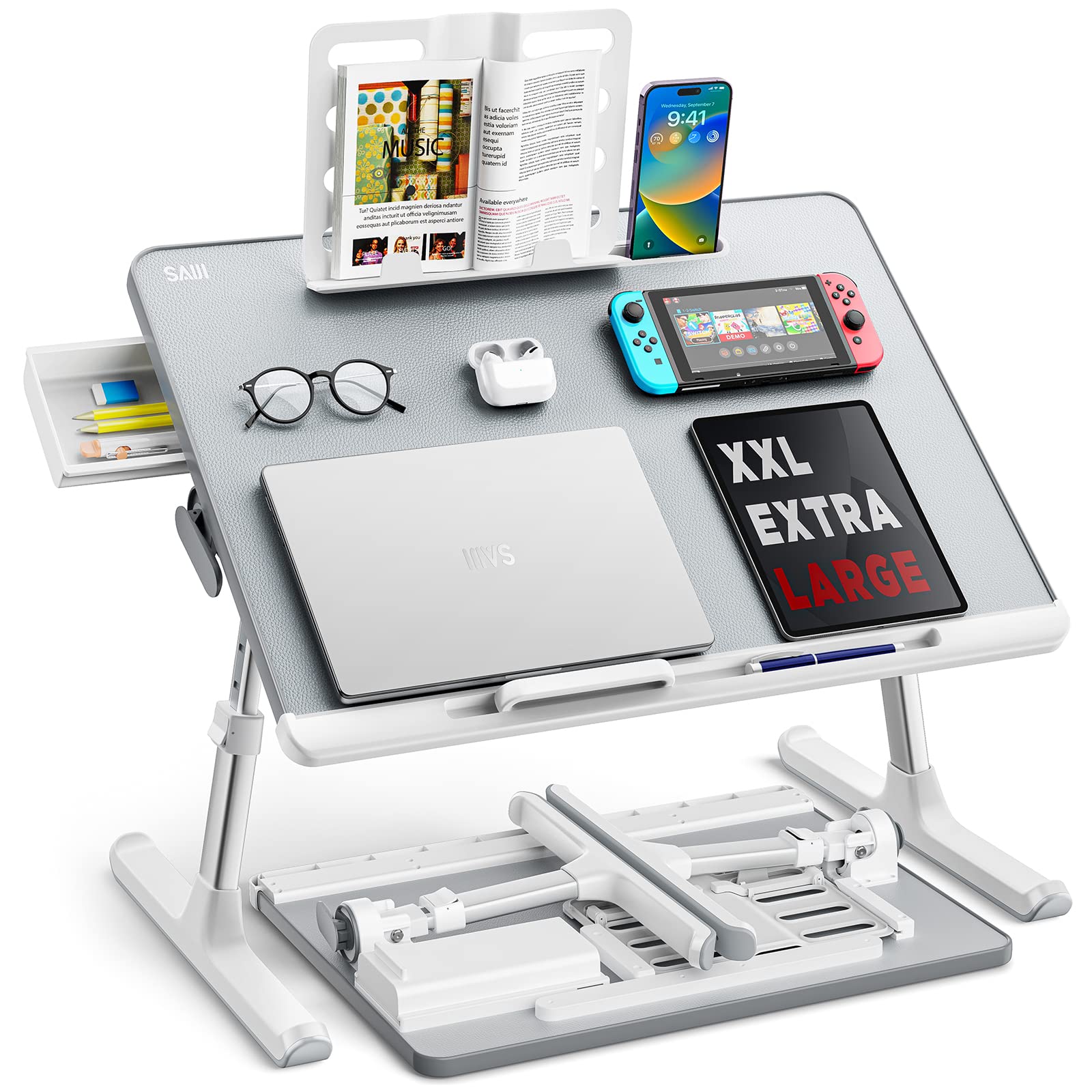 SAIJI XX-Large Adjustable Foldable Laptop Bed Tray - 17.7