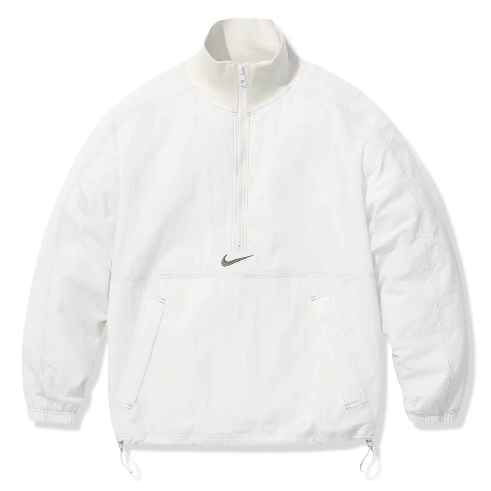 Nike x Supreme Ripstop White Half Zip Jacket - Men's Lightweight Windbreaker for Running & Outdoor Activities