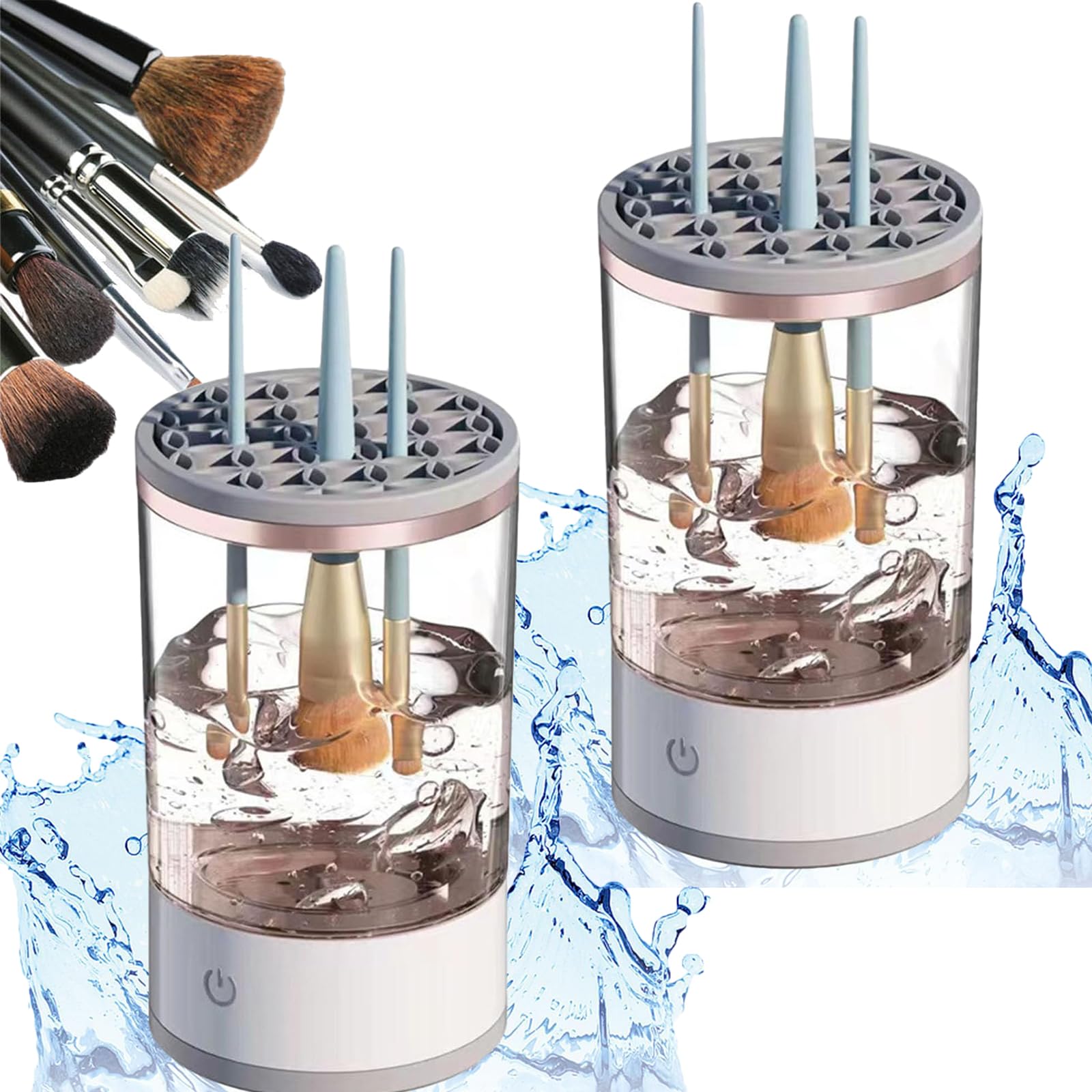 Electric Makeup Brush Cleaner - Cozy Luna & Beautyswirl 2-Pack | Fast & Deep Cleaning for All Cosmetic Brushes | Perfect for Daily Makeup Routine & Professional Salon Use