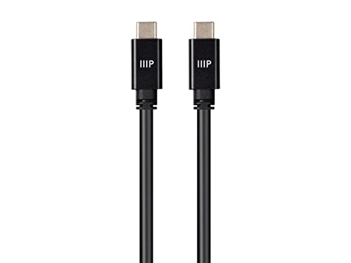 Monoprice USB C to USB C Cable 3.2 Gen 2 (10Gbps, 5A) - 1m/3.3ft Fast Charging & Data Sync - 5 Pack Black - Compatible with iPhone 15, iPad Pro, MacBook, Galaxy S23, PS5, Xbox, Nintendo Switch - Perfect for Gaming, Travel & Office Use