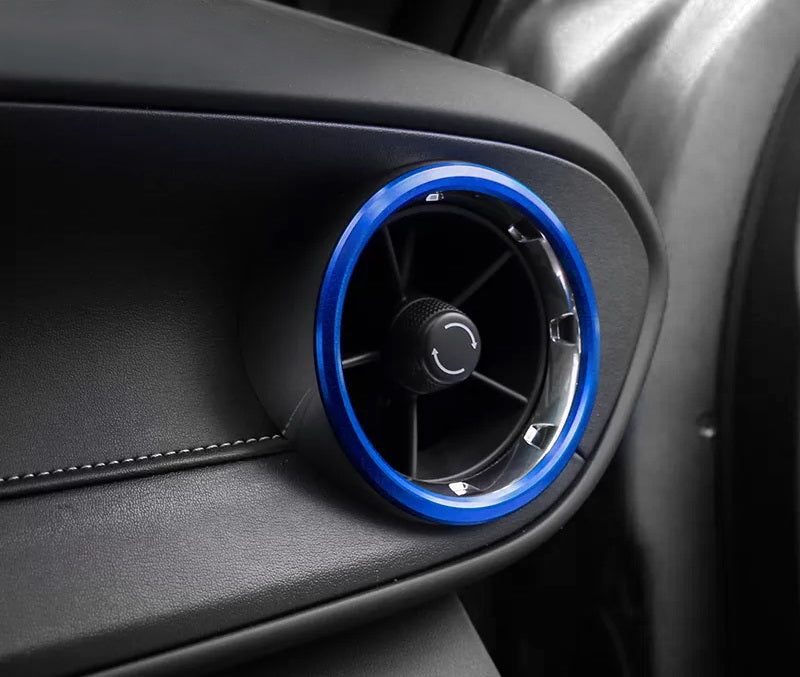 4 Pack Blue Air Conditioner Vent Outer Ring Trims for 2016+ Chevy Camaro - Stylish AC Vent Decor & Upgrade for Car Interior Customization