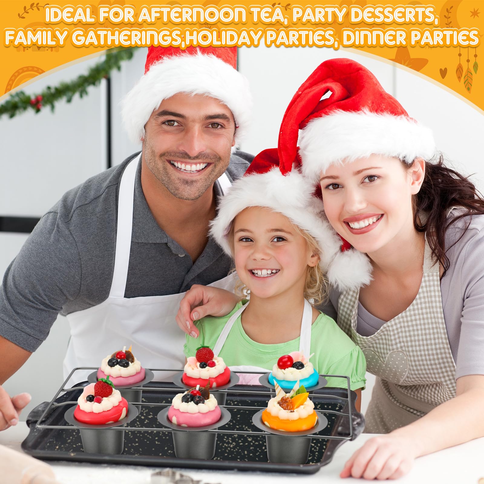Shellwei 2-Piece Nonstick Popover Pan Set - 12 Cup Muffin Pan for Baking Cupcakes, Quiches, Frittatas & Puddings | Heavy Duty Bakeware for Oven | Perfect for Holiday Baking, Breakfast Pastries & Party Desserts (Gray)