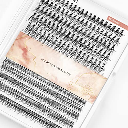 LANKIZ Large Tray Individual Lashes - DIY Eyelash Extensions Kit, Soft Lightweight Reusable Cluster Lashes for Home & Professional Use (Style 20D 10-16mm & Fishtail 8-13mm Mixed Length) - Perfect for Bridal, Party & Everyday Makeup Looks