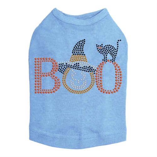 Stylish Boo Hat & Cat Rhinestone Tank Top for Women - Multiple Colors - Perfect for Halloween, Cosplay & Casual Wear