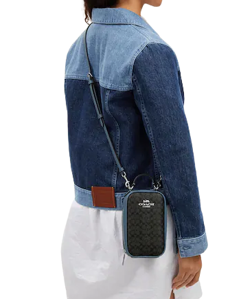 Coach Eva Phone Crossbody Bag in Colorblock Signature Canvas - Stylish & Compact for Everyday Use, Work, and Travel