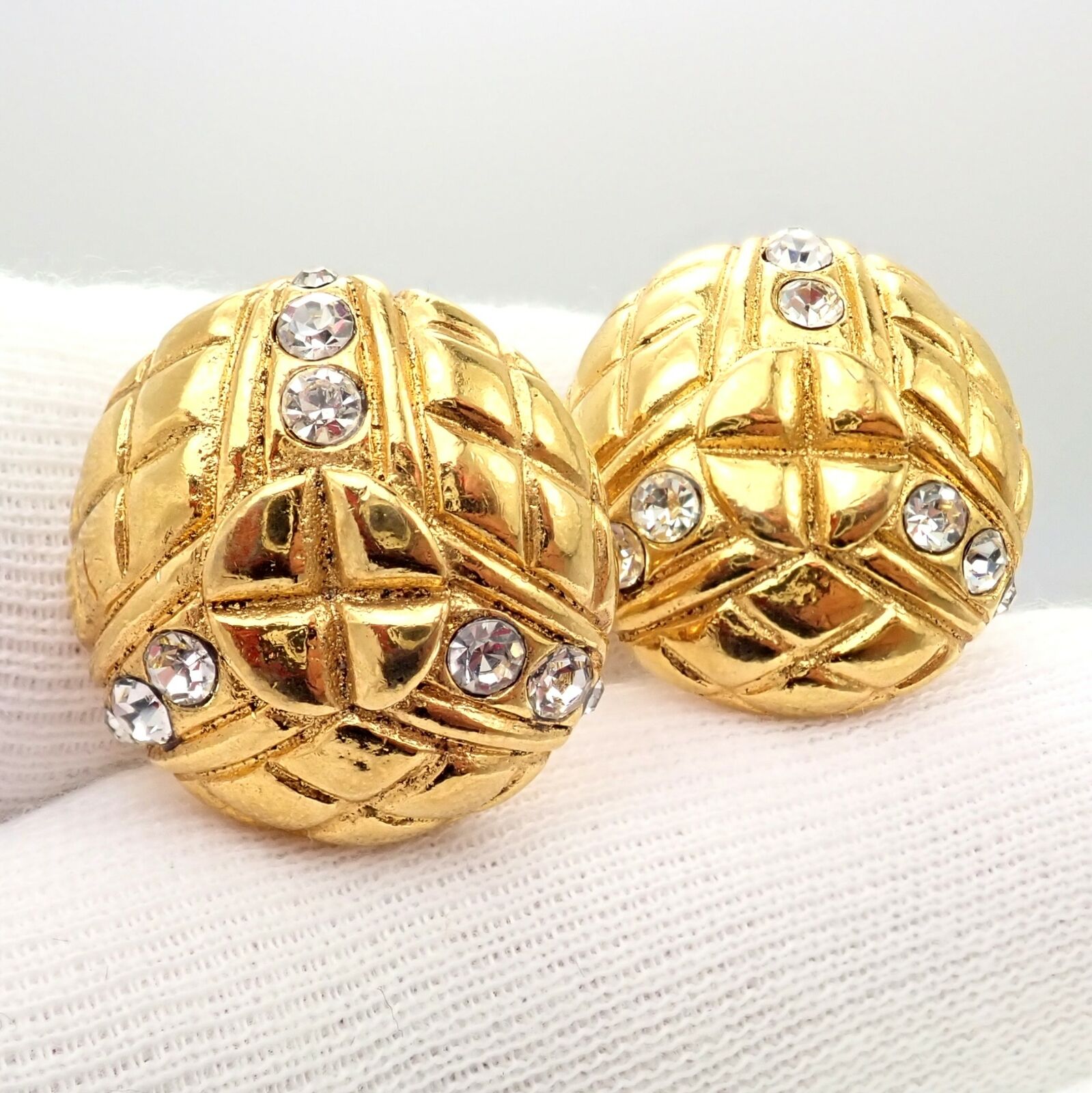 Vintage Chanel Paris France Crystal Earrings 1970s - Authentic Retro Luxury Jewelry for Women - Perfect for Parties, Weddings & Special Occasions