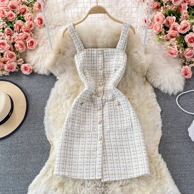 Elegant Autumn Bow Knot Blouse & Plaid Suspenders Dress 2-Piece Set 1387 | Women's Fashion Outfit for Fall, Office Wear & Special Occasions