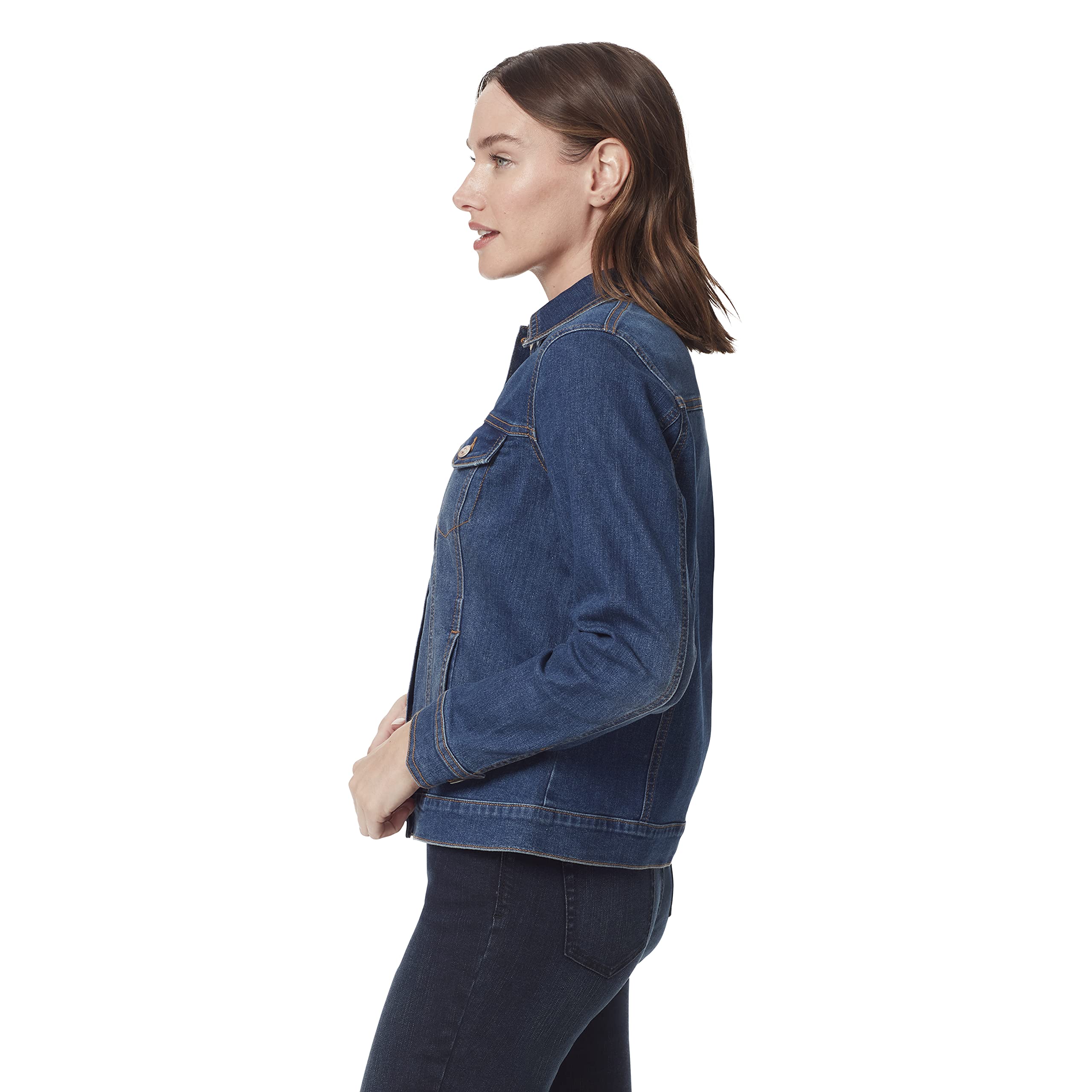 Gloria Vanderbilt Women's Amanda Denim Jean Jacket - Classic Stretch Denim Jacket for Women | Casual Outfit Essential for Fall & Spring Layering