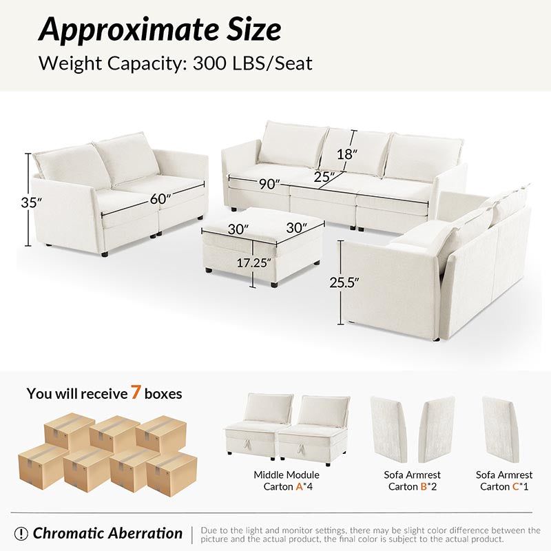 Harmetrix Oversized Soft Sectional Couch with Storage | Modern L-Shaped Sofa Bed with Hidden Compartment | Perfect for Living Room, Family Room & Small Spaces