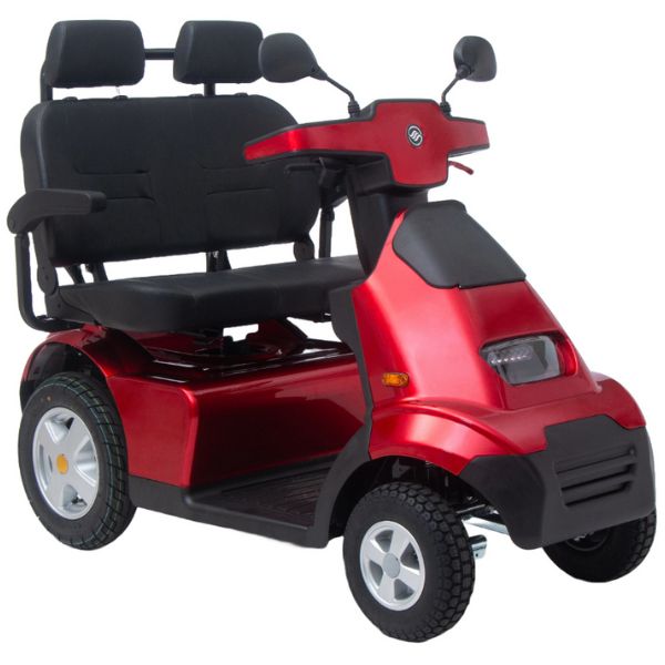 AFIKIM Afiscooter S4 Heavy Duty Mobility Scooter - Dual Seat Electric Scooter for Adults - Ideal for Outdoor & Indoor Use, Shopping, Travel & Daily Commuting