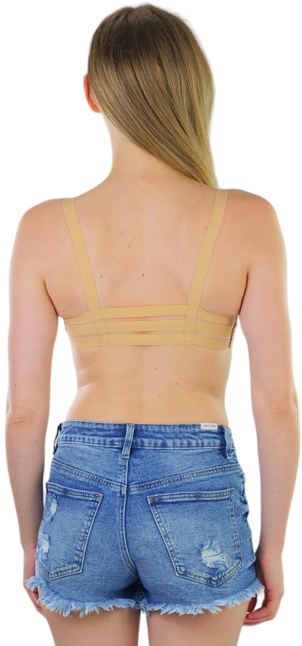 ToBeInStyle Women's Seamless Sports Bra - Supportive Spaghetti Strap Activewear for Yoga, Running & Gym Workouts - Breathable Comfort for Fitness & Everyday Wear
