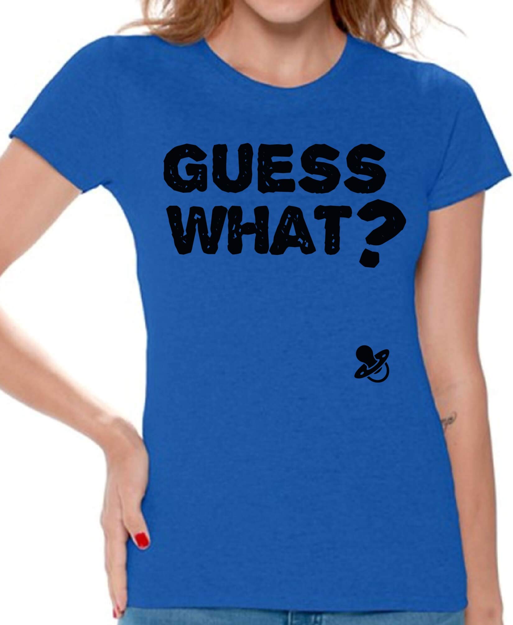 Funny Pregnancy Announcement T-Shirt for Her - 'Guess What' Cute Maternity Tee for Girlfriend & Expecting Moms | Gender Reveal, Baby Shower Gift Idea