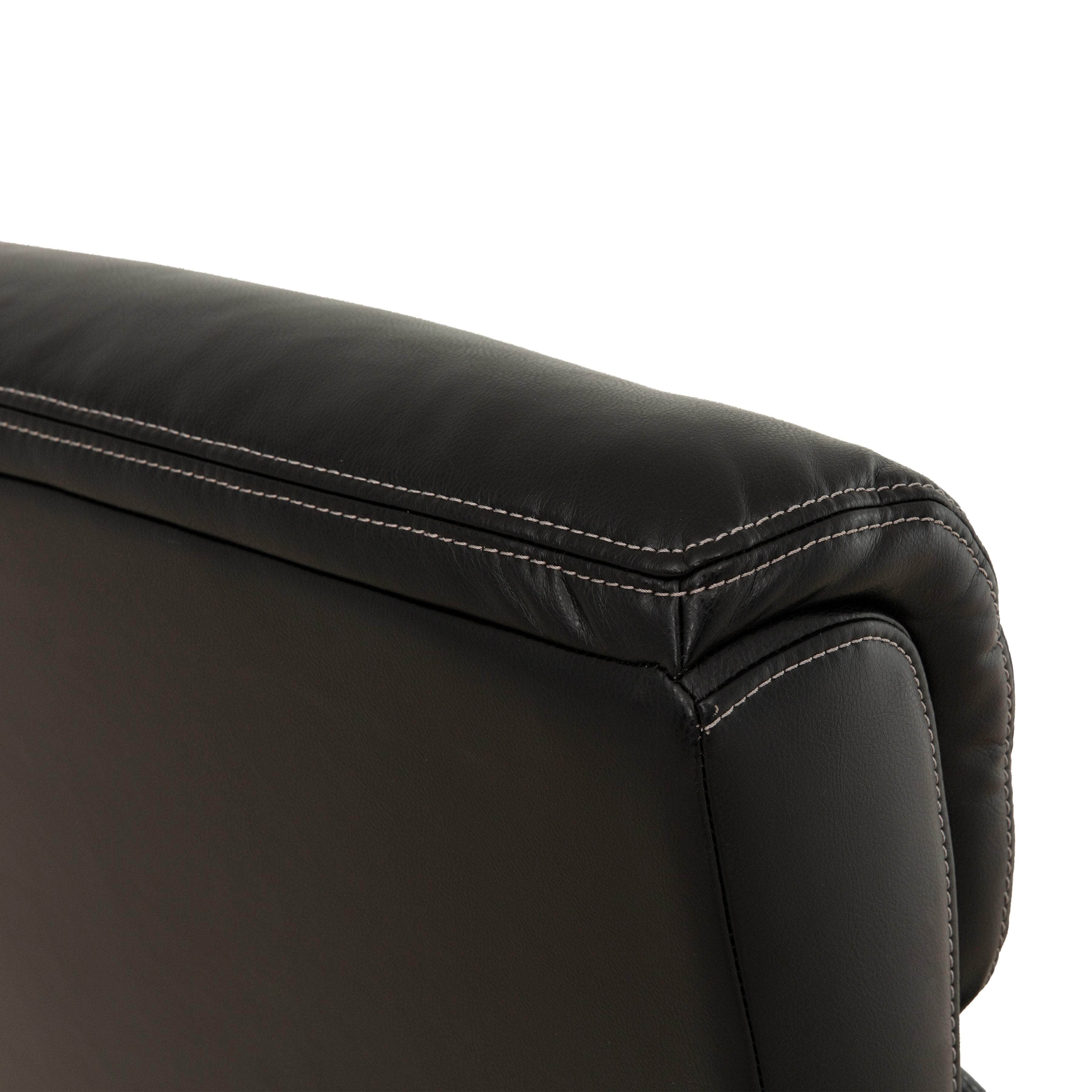 Sealy Zeus Black Faux Leather Swivel Office Chair - Ergonomic Executive Desk Chair for Home & Office Workspace