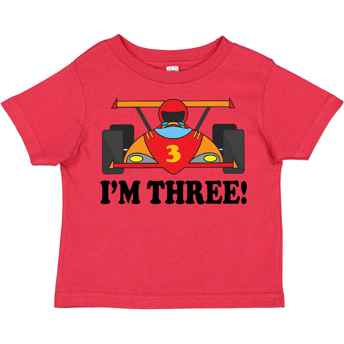 Inktastic Race Car 3rd Birthday Toddler T-Shirt - Cute Toddler Boy Outfit for Birthday Party, Car Theme Celebration & Casual Wear
