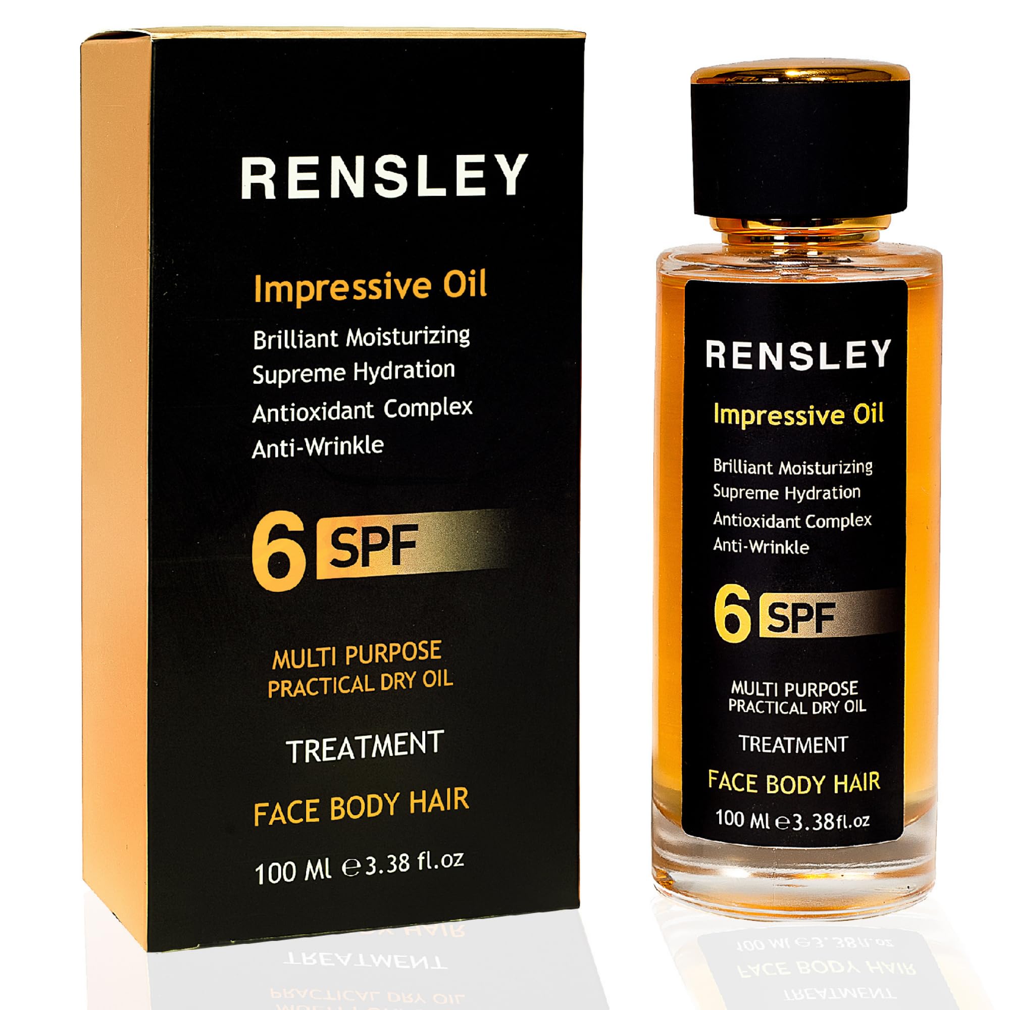 RENSLEY Multi-Purpose Skin Care Oil - Anti-Aging Moisturizer for Face, Body & Hair | Cuticle & Stem Cell Treatment | Wrinkle Reduction | 3.38 oz | Perfect for Daily Hydration & Nighttime Skin Repair