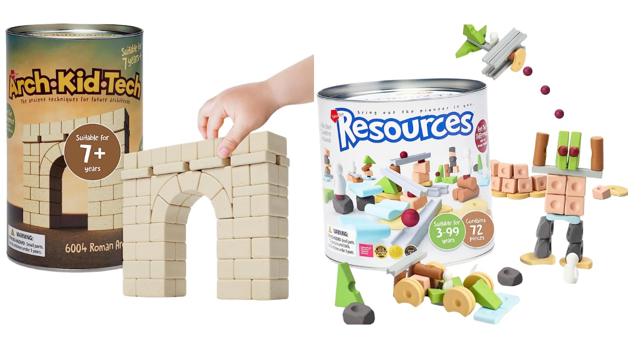 Taksa Toys Roman Arch Building Blocks Set - 69 Premium Pcs & 72 Standard Pcs Montessori Educational STEM Toys for Kids Ages 7+ | Creative Construction, Outdoor Learning & Classroom Activities