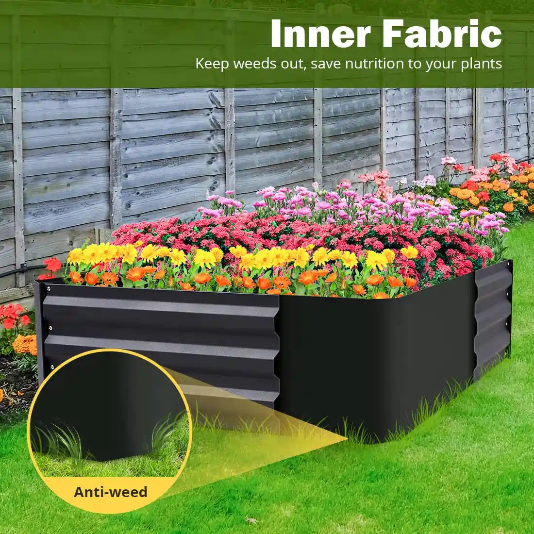 Elevated Raised Garden Bed Kit for Vegetables, Herbs & Flowers - Durable Outdoor Planter Box for Backyard, Patio & Balcony Gardening