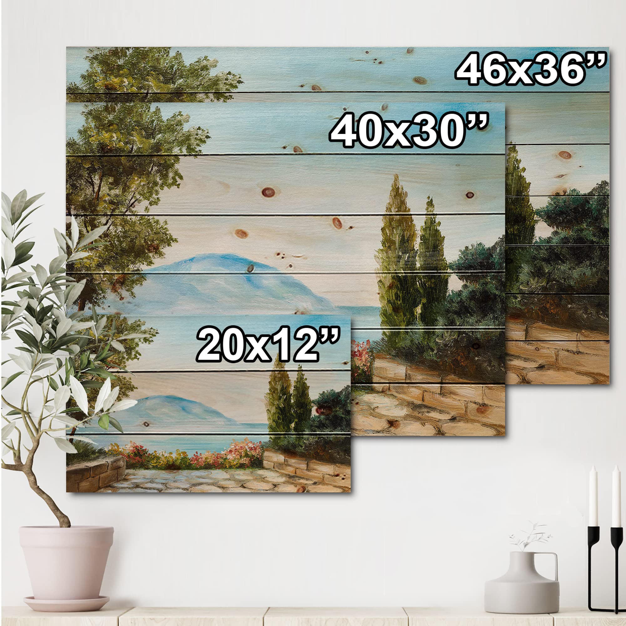 Coastal Wood Wall Art - Nautical Beach Decor, Blue Wooden Wall Panels Printed on Natural Pine, Large Sea-Themed Home Decoration | Perfect for Living Room, Bedroom & Beach House Decor
