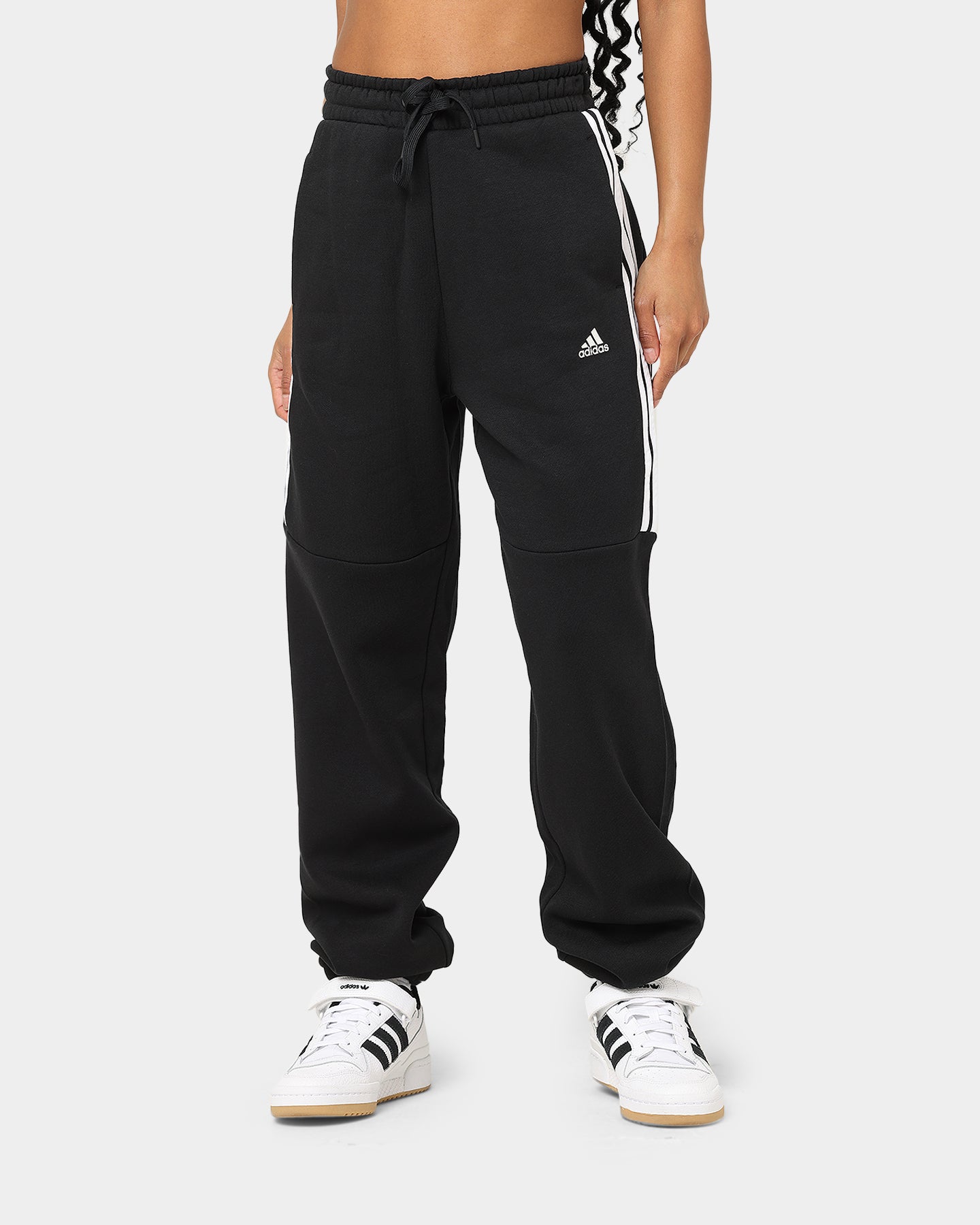 Adidas Women's Hyperglam High-Rise Sweatpants - Black | Athletic Lounge Pants for Yoga, Running & Casual Wear