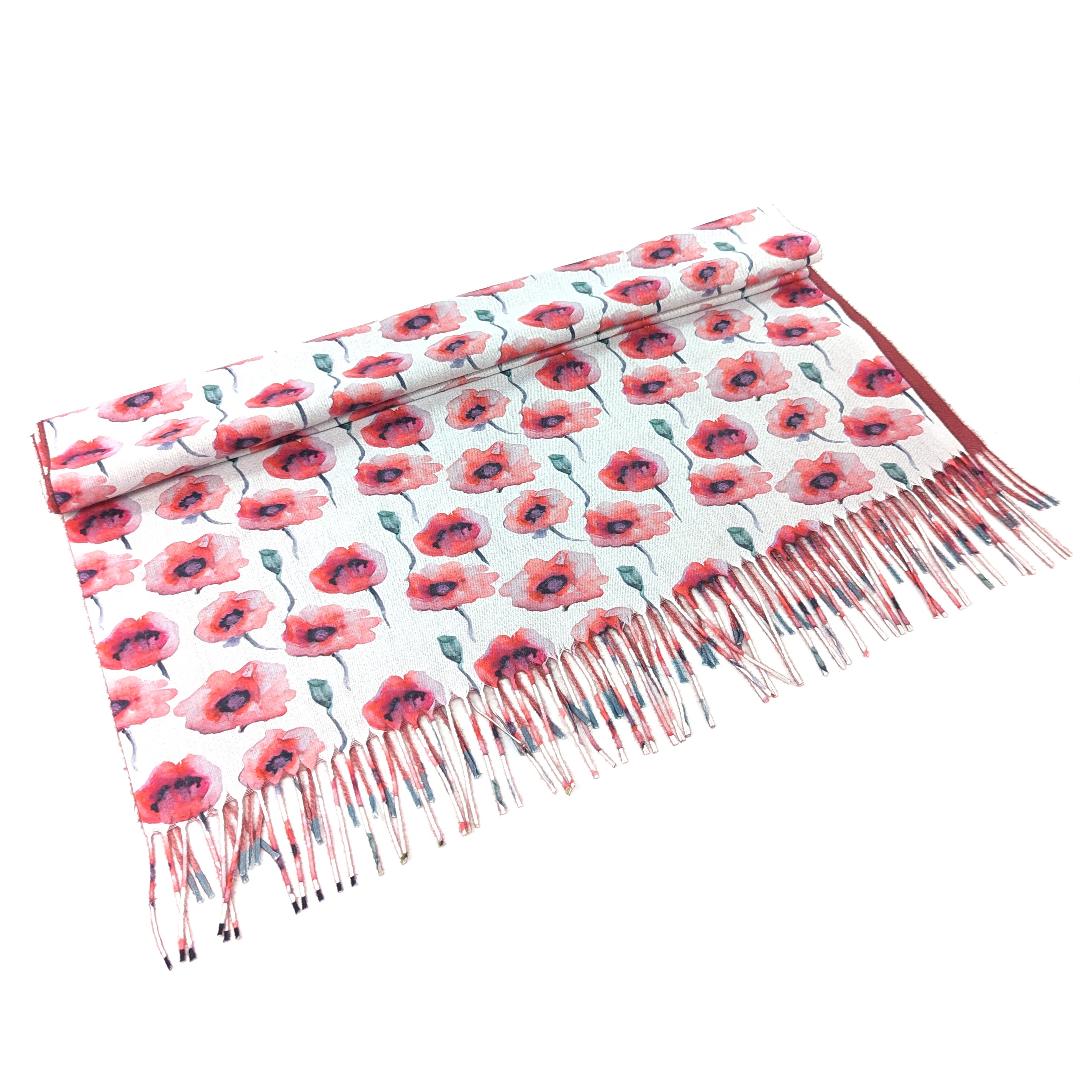 Exclusive Poppy Field Pashmina Style Scarf - 70x180cm Soft Cashmere-Like Wrap for Women | Perfect for Fall Fashion, Office Wear & Evening Outfits