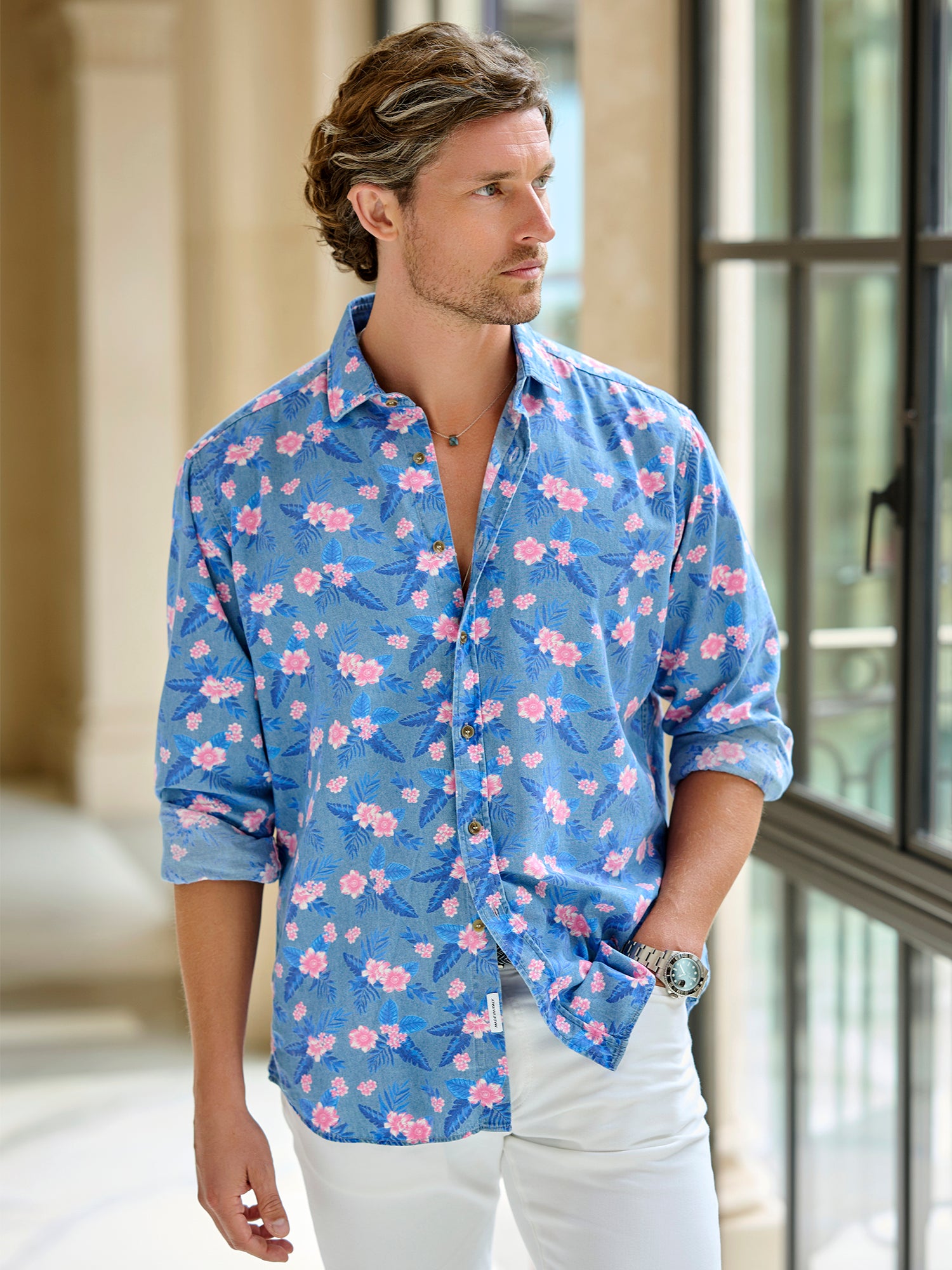 Floral Print Shirt for Women - Stylish Summer Blouse with V-Neck & Short Sleeves - Perfect for Casual Outings, Beach Vacations & Date Nights