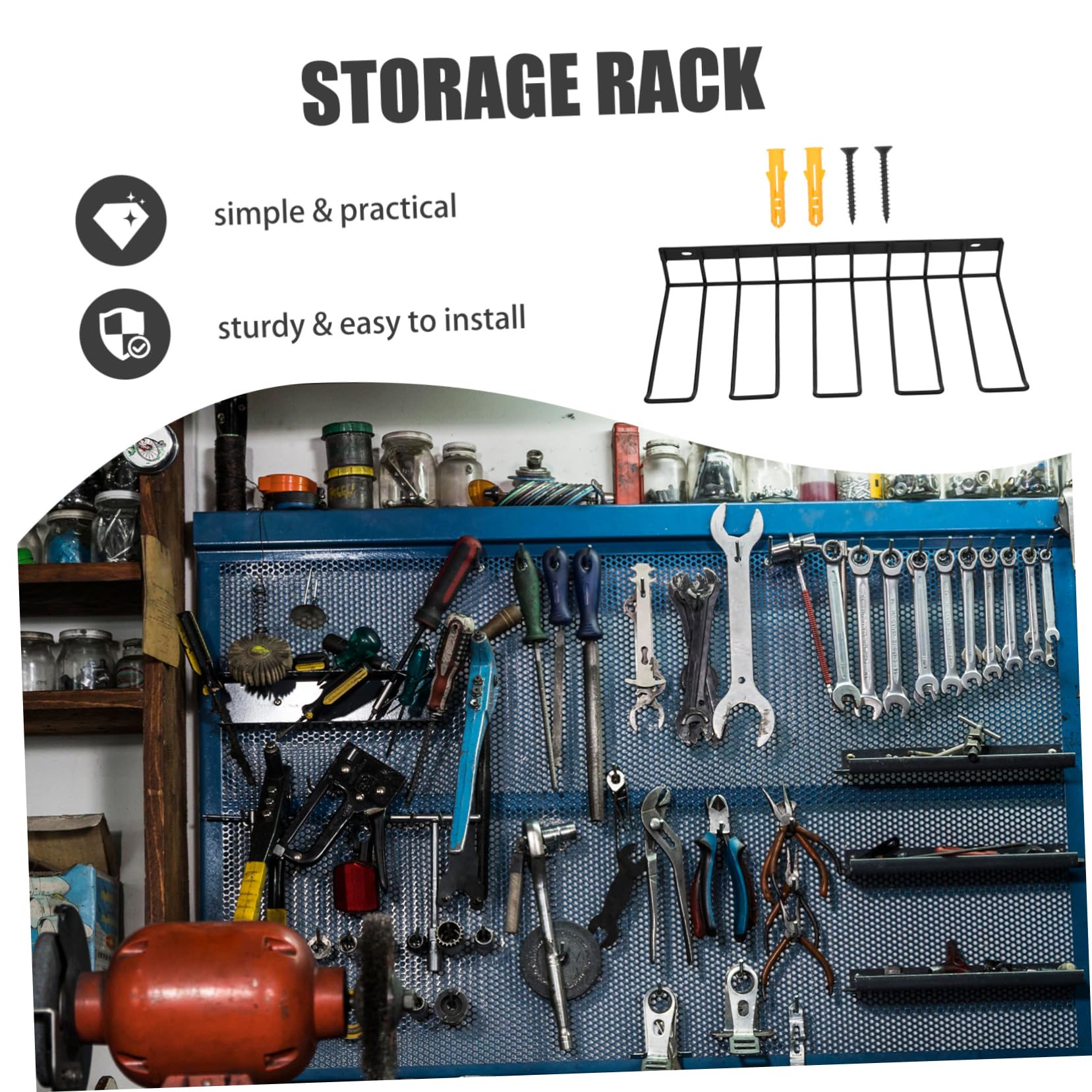 Angoily Electric Drill Storage Rack - Iron Tool Organizer for Cordless Drills in Workshop