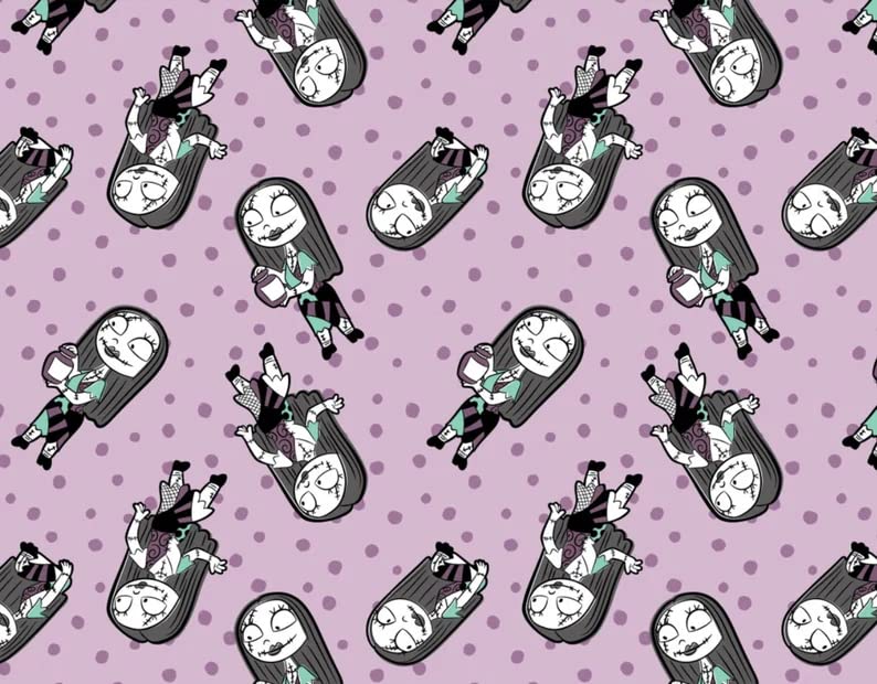Nightmare Before Christmas Pink Cotton Fabric by The Yard - 100% Premium Cotton Pre-Cut Tumbler (9x14 inches) - Perfect for Quilting, DIY Crafts & Holiday Decorations